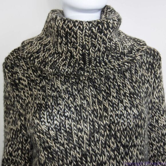 L.L. Bean women's wool blend black and beige cowl neck sweater, M‎ - Picture 2 of 16